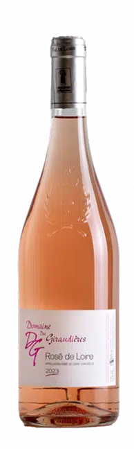 Bouteille de vin rouge, rosé de loire domaine de la giraudière