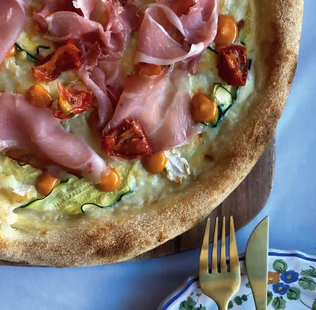pizza printanière produit frais pizzeria à jard sur mer